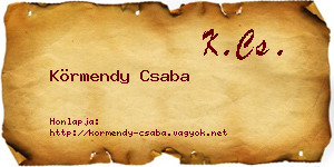 Körmendy Csaba névjegykártya